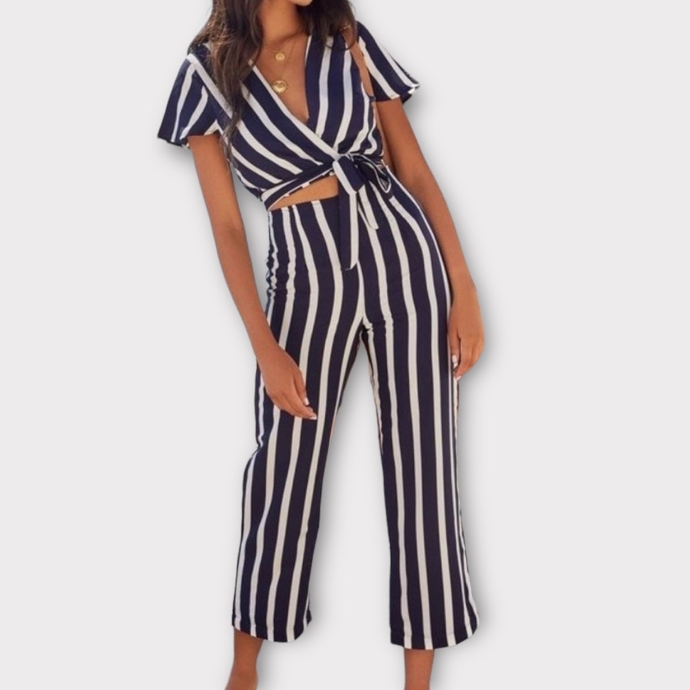 TWO PIECE SET - VICI - High Waisted Wide Leg Pants // Coord Set